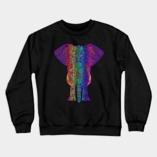 Rainbow Purple Elephant on Black V.2 Crewneck Sweatshirt